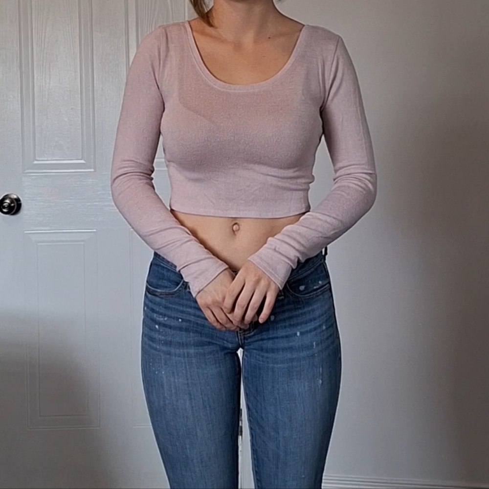 Pink Longsleeve Croptop